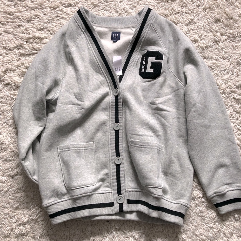 NWT GAP Varsity Sweatshirt Cardigan